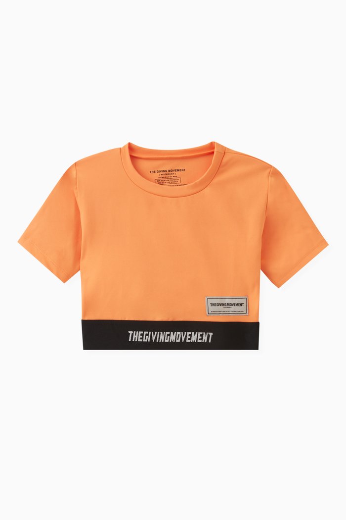 

Logo Tape Crop Top in Light Softskin100©, Orange