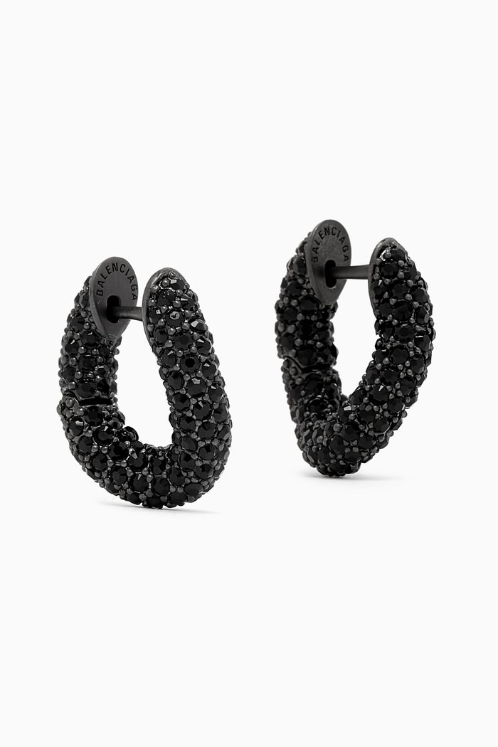 

Loop XXS Crystal Earrings, Black