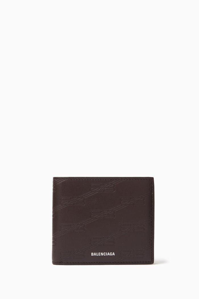 

Cash Square Folded Wallet in BB Monogram Leather, Brown