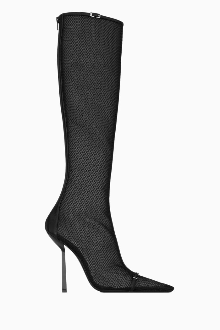 

Oxalis 115 Knee-high Boots in Mesh, Black