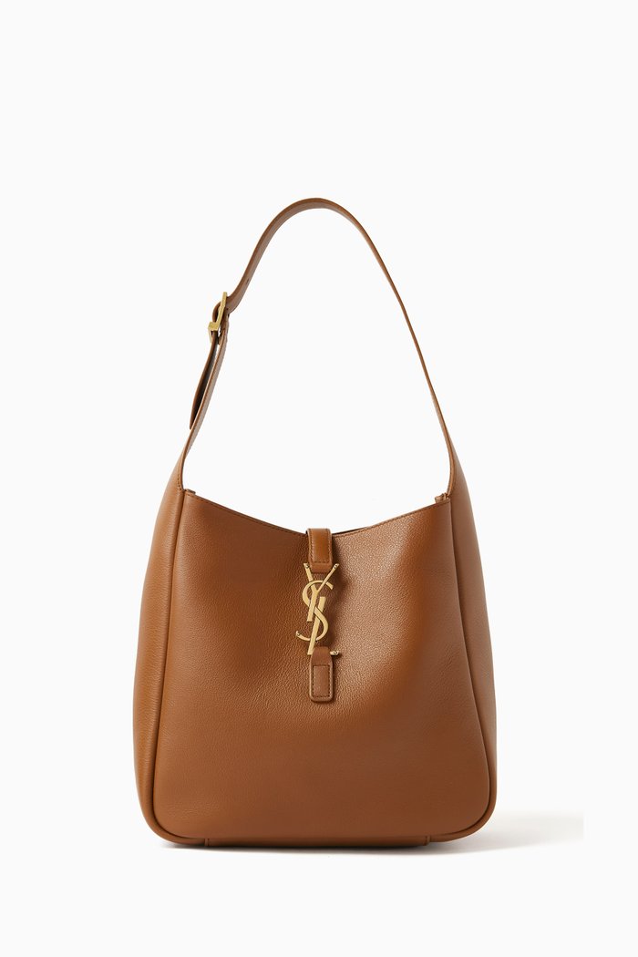 

Small Le 5 À 7 Shoulder Bag in Grained Leather, Brown
