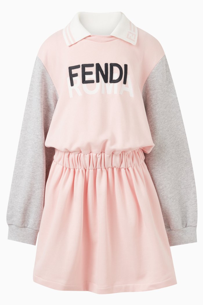 

Logo-embroidered Sweatshirt Dress in Cotton, Pink
