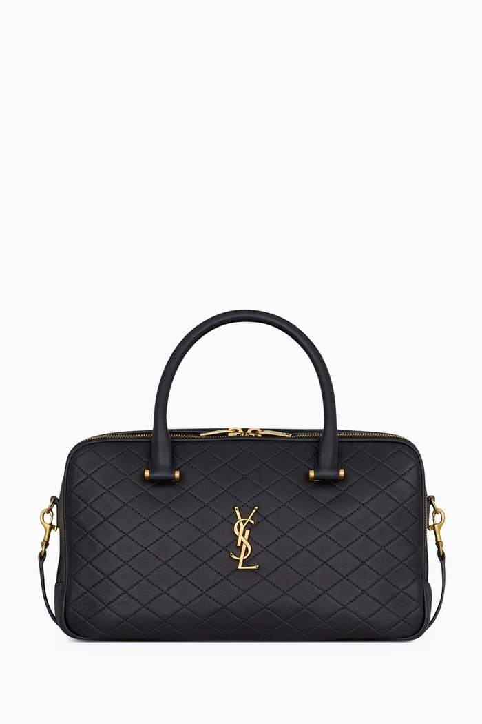 

Lyia Duffle Bag in Quilted Lambskin, Black