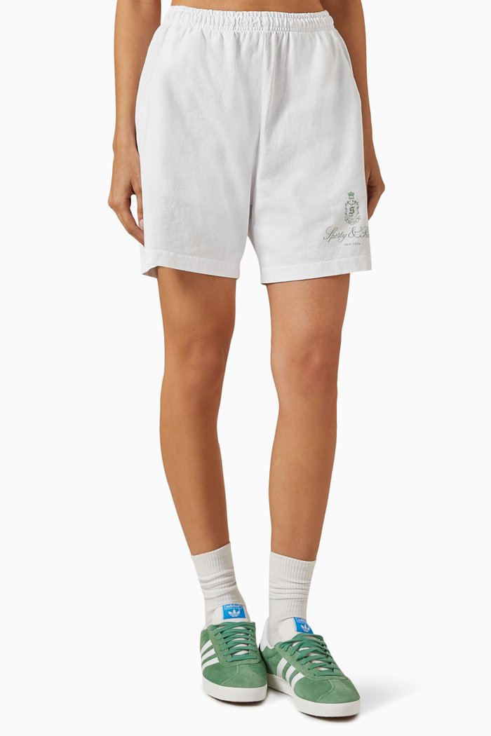 

Vendome Gym Shorts in Cotton, White