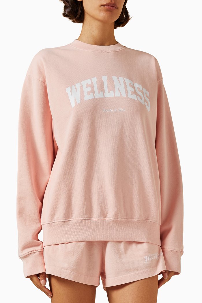 

Wellness Ivy Crewneck Sweatshirt in Cotton, Pink