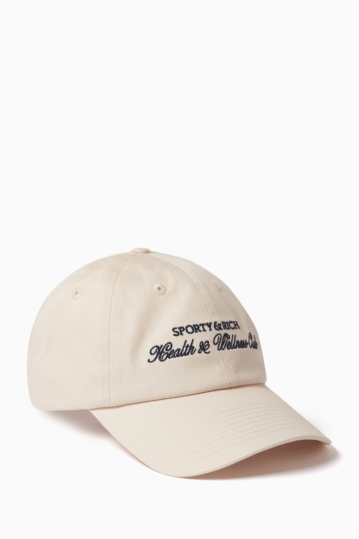 H&W Club Embroidered Cap in Cotton, Neutral
