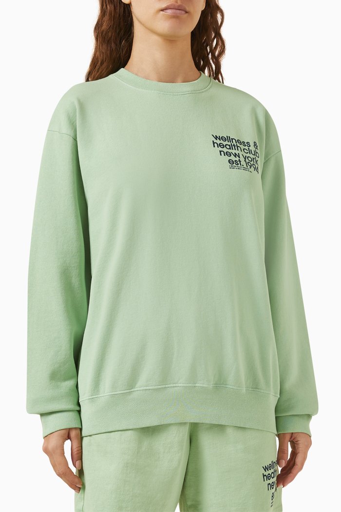 

USA Health Club Sweatshirt in Cotton, Green