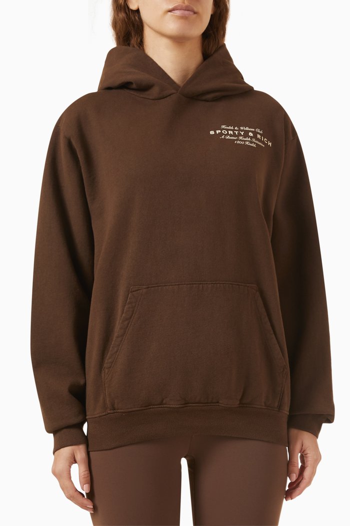 

Health Initiative Hoodie in Cotton, Brown