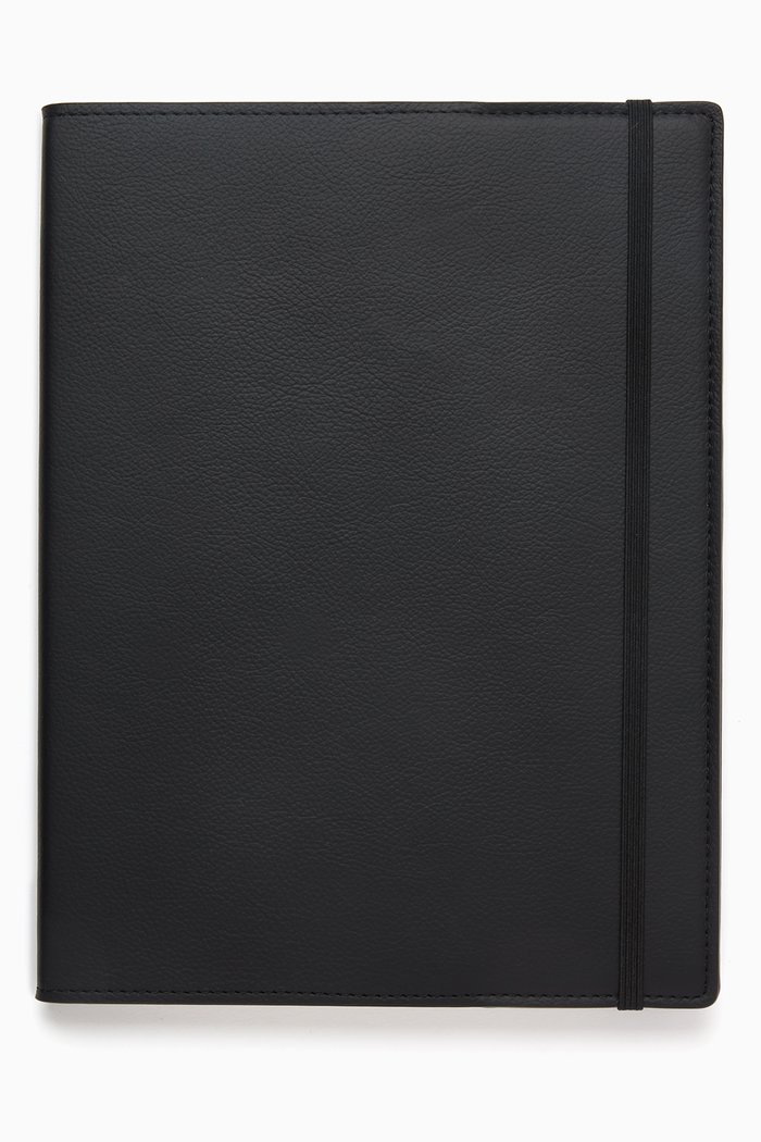 Extra Large Notebook Cover in Leather, Black