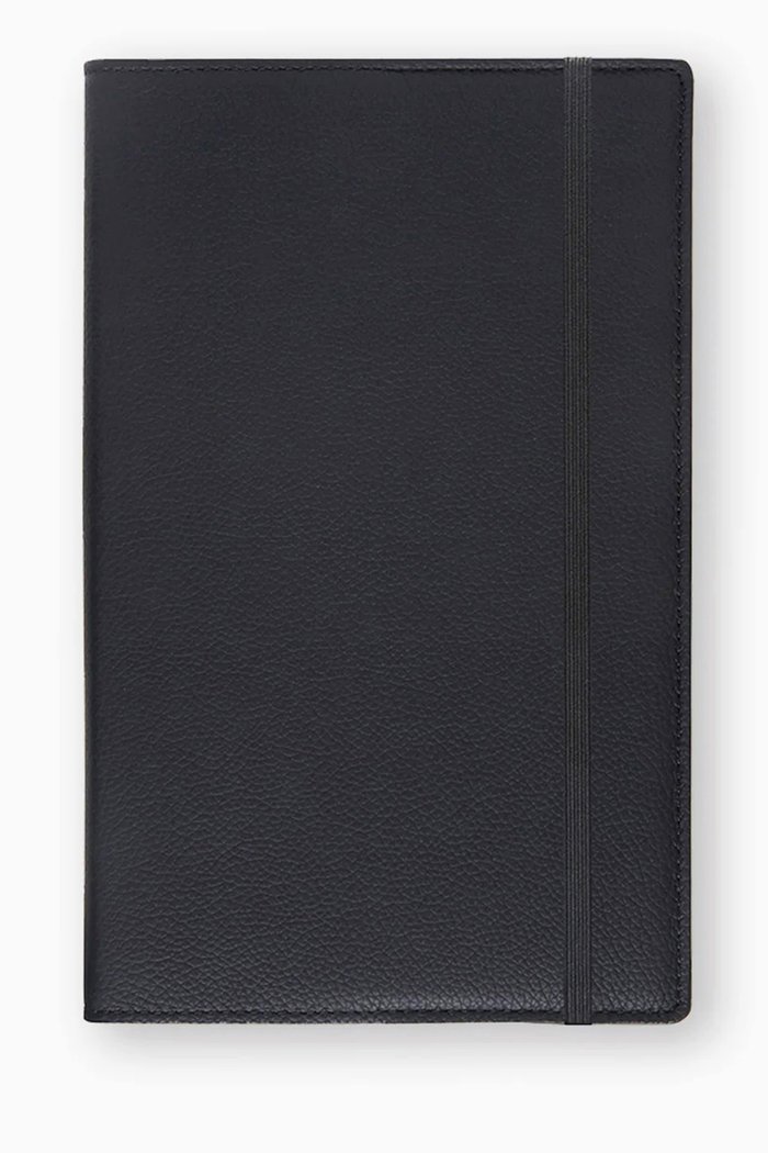 Large Leather Notebook Cover, Black