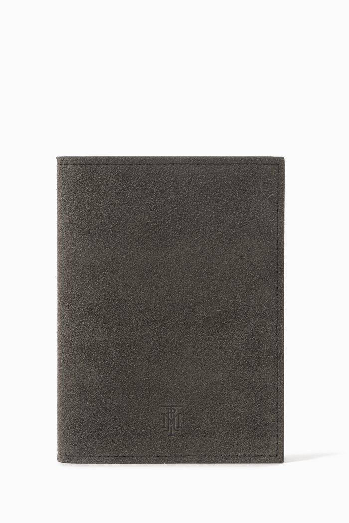 

Passport Cover in Suede Leather, Grey