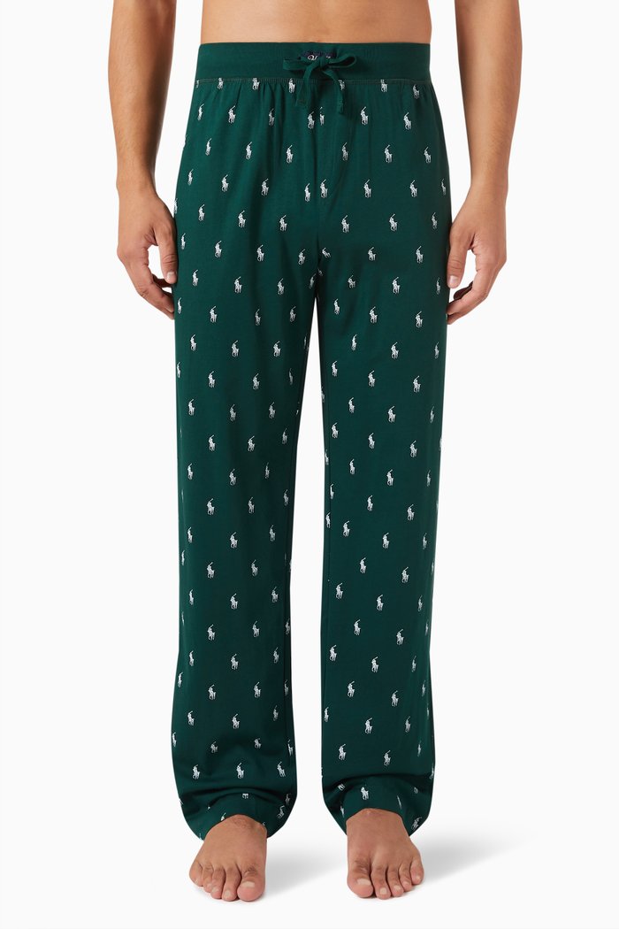 

All-over Pony Sleep Pants in Cotton, Green