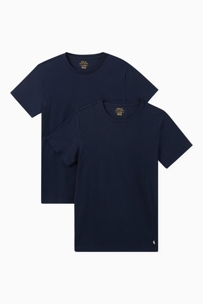 Classic Undershirt in Stretch Cotton , Set of 2, Blue