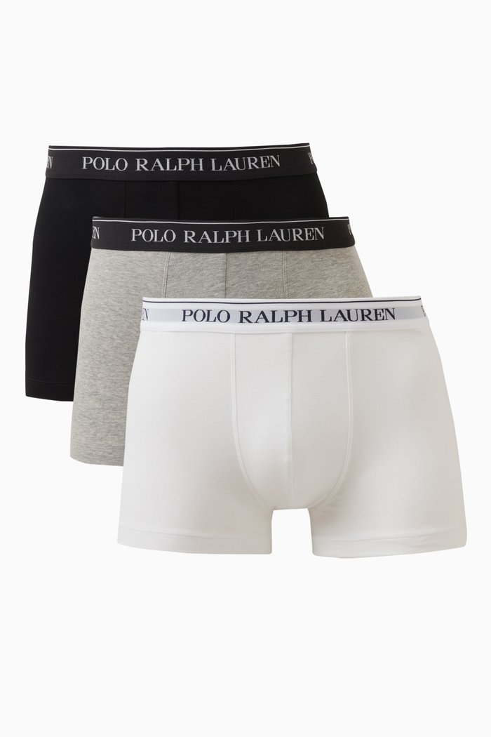 

Logo Trunks in Stretch Cotton, Set of 3, Multicolour