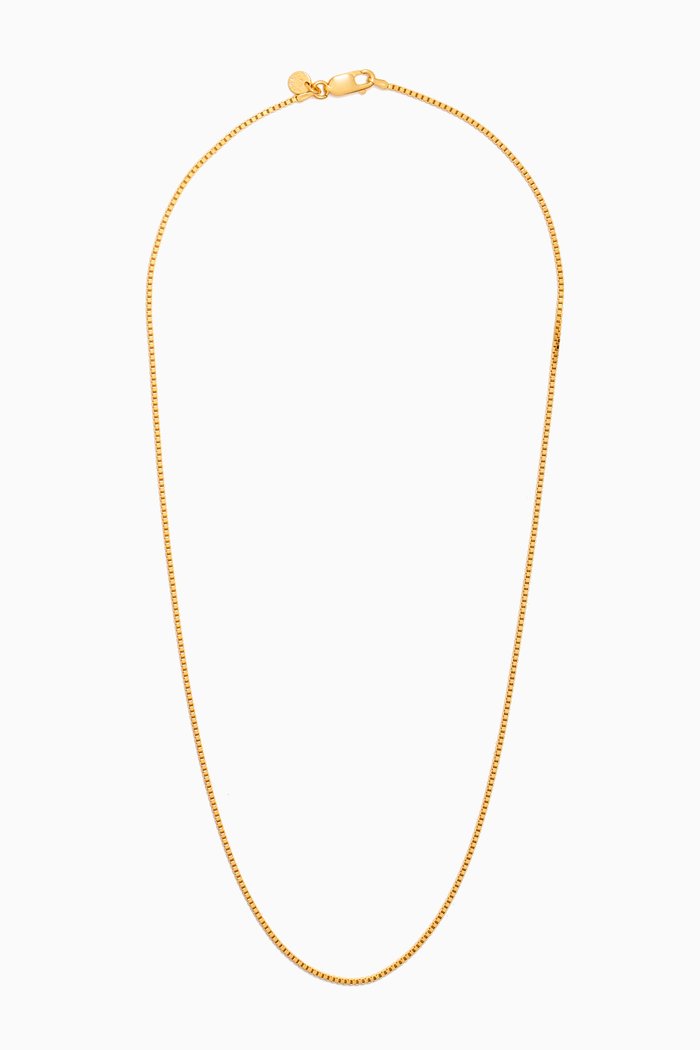 

Box Chain Necklace in Yellow Gold Plated Sterling Silver