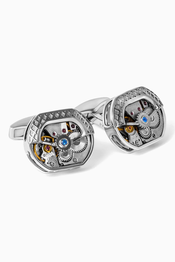 

Tonneau Skeleton Limited Edition Cufflinks in Rhodium Plated Silver