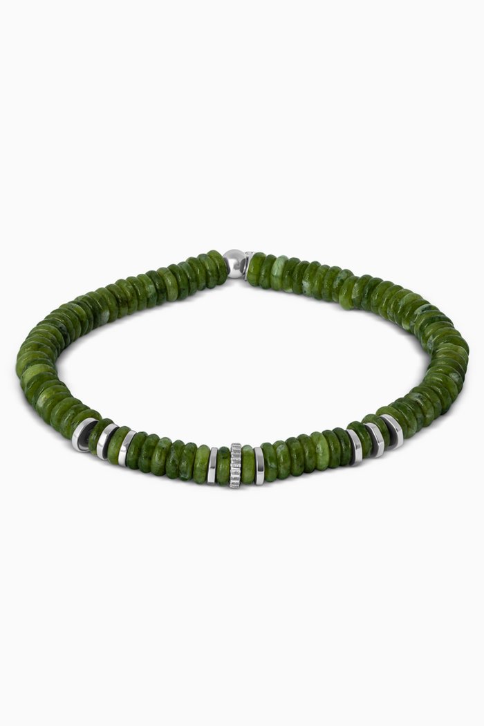 

Positano Bracelet in Rhodium Plated Sterling Silver & Southern Jade, Green