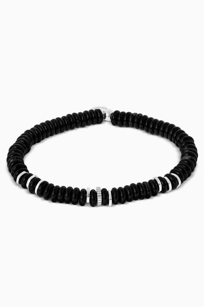 

Positano Bracelet in Rhodium Plated Sterling Silver & Agate, Black