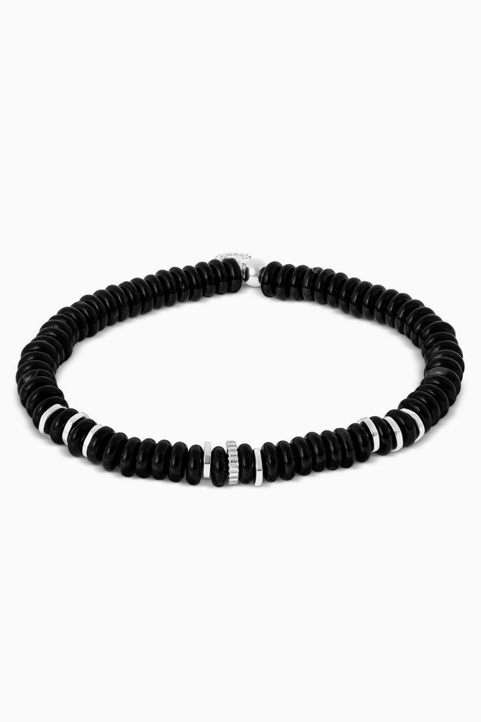 

Positano Bracelet in Rhodium Plated Sterling Silver & Agate, Black