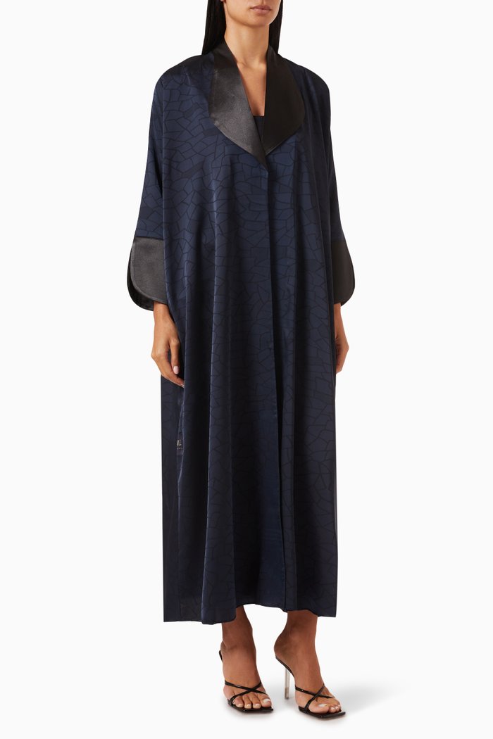 

Fall 03 Printed Abaya Set in Jacquard, Blue