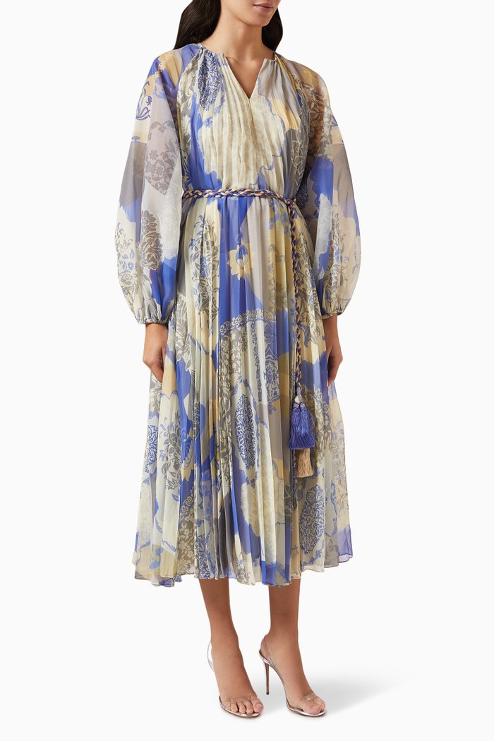 

Dome-E Printed Midi Dress in Chiffon, Multicolour