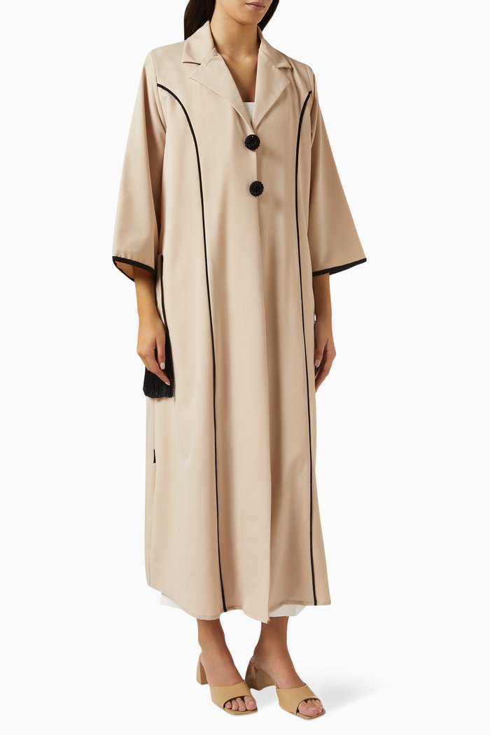 

Notched-collar Abaya, Neutral