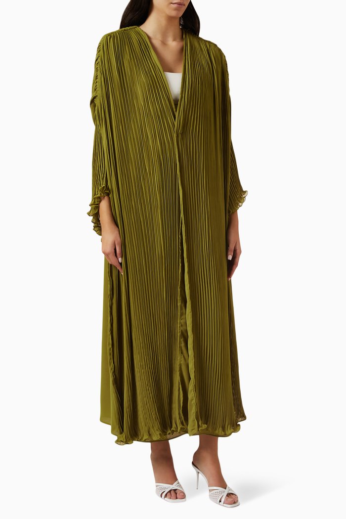 

Pleated Abaya, Green