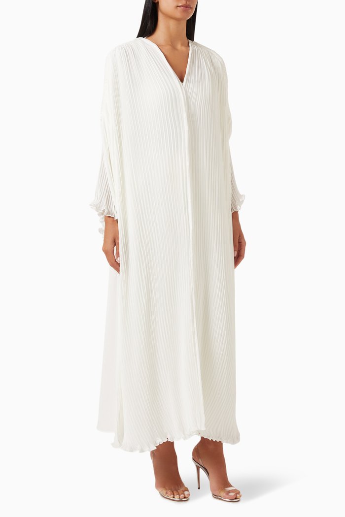 

Pleated Abaya, Neutral