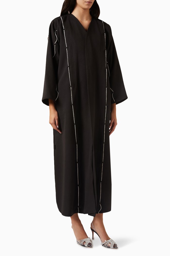 

Crystal-embellished Abaya, Black