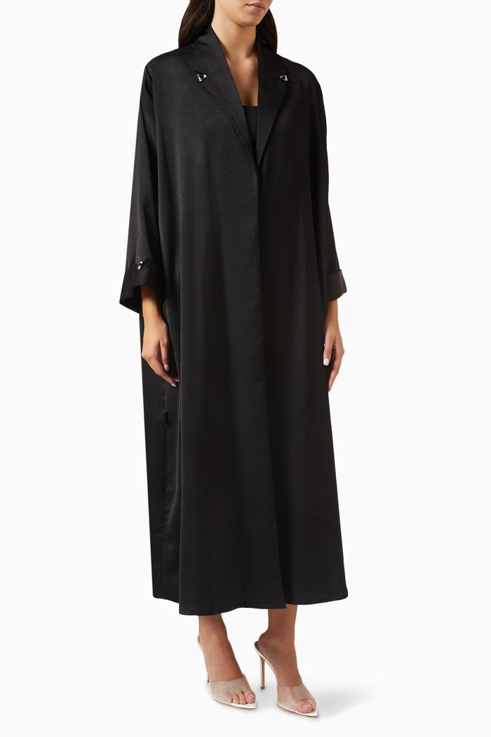 

Crystal-embellished Abaya, Black