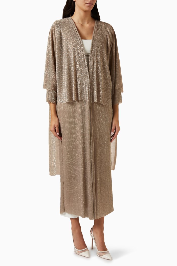 

Shimmer Abaya in Plissé, Gold