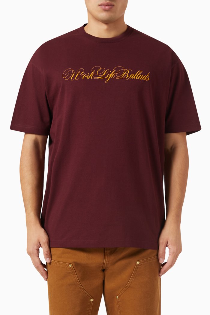 Work Life Ballads T-shirt in Cotton-jersey, Red