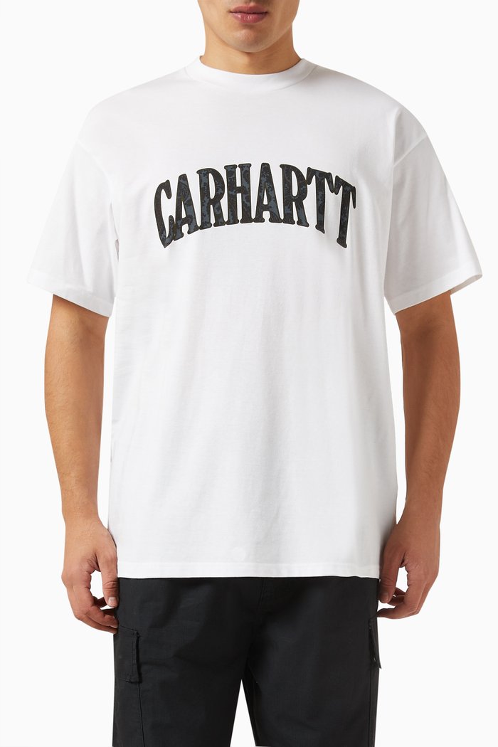 

Paisley Script T-shirt in Organic Cotton Jersey, White