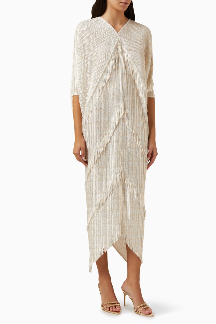 

Kimono Fringe Dress, White
