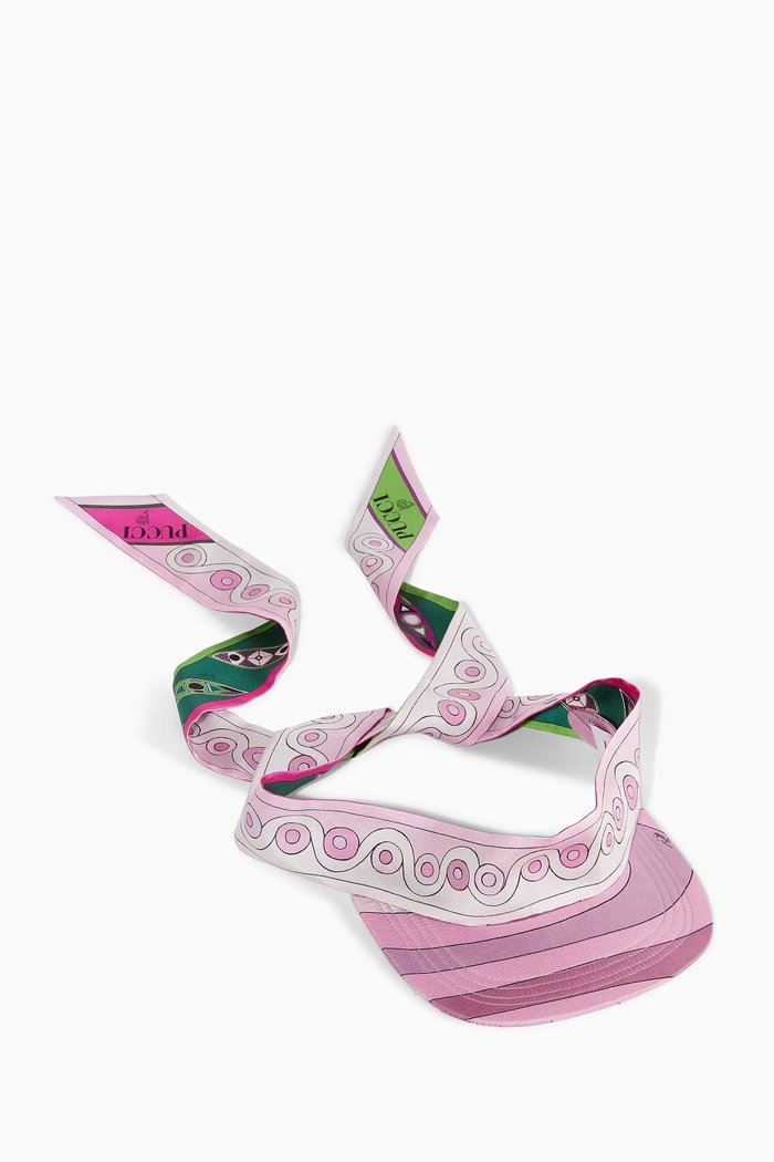

Marmo & Pesci-print Visor in Silk-twill, Pink