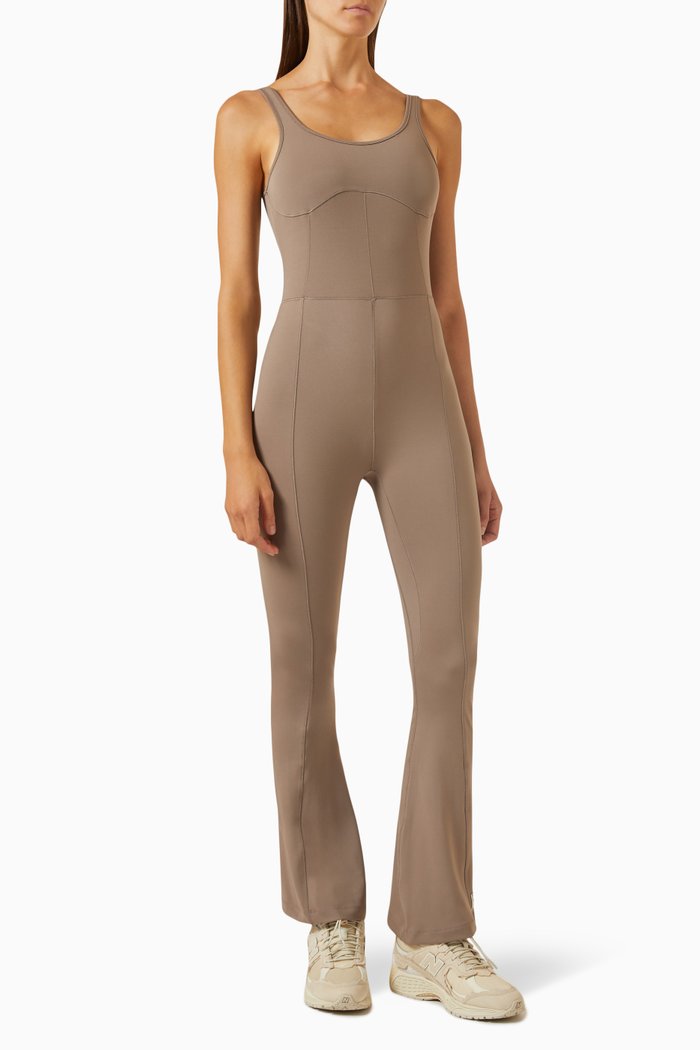 Flared Jumpsuit in Softskin100©, 29.5", Neutral