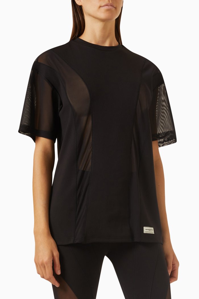 

Oversized Mesh T-shirt in Softskin100©, Black