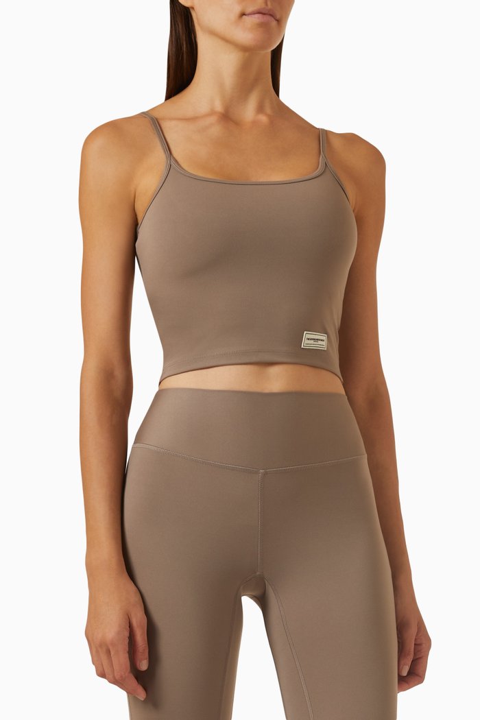 Scoop-neck Vest in Softskin100©, Neutral
