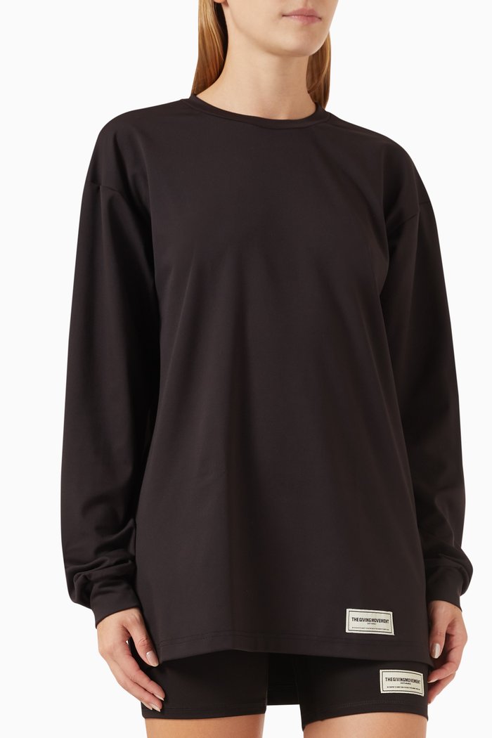 

Long-sleeve T-shirt in Softskin100©, Black