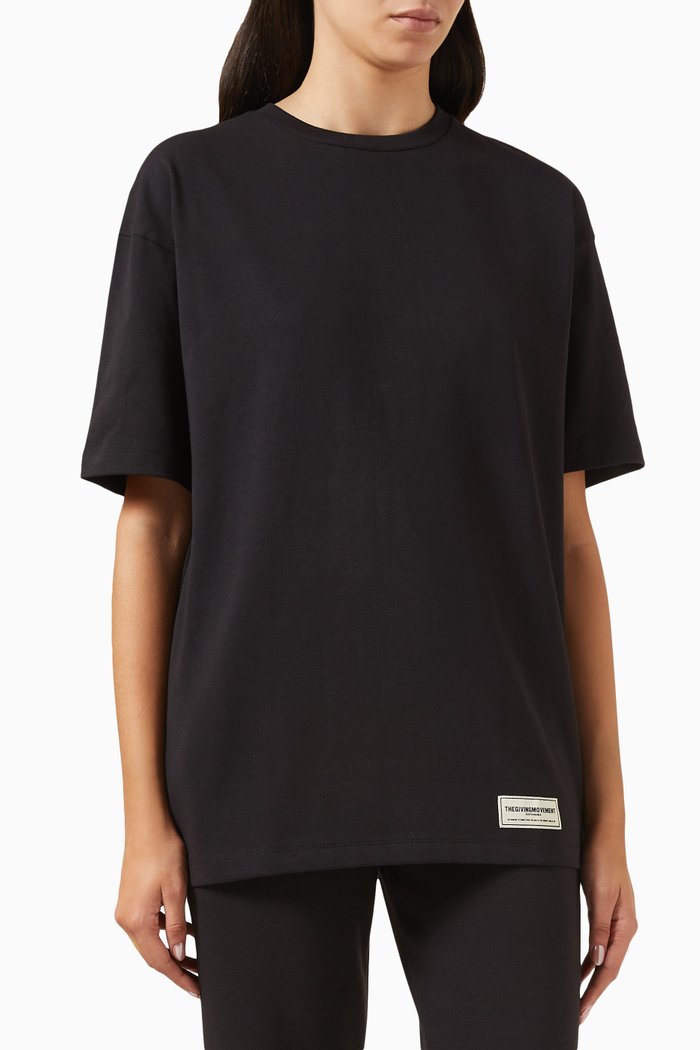 

Oversized Saudi-print T-shirt in Cottonsey100©, Black
