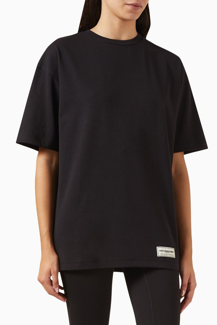 

Oversized UAE-print T-shirt in Cottonsey100©, Black