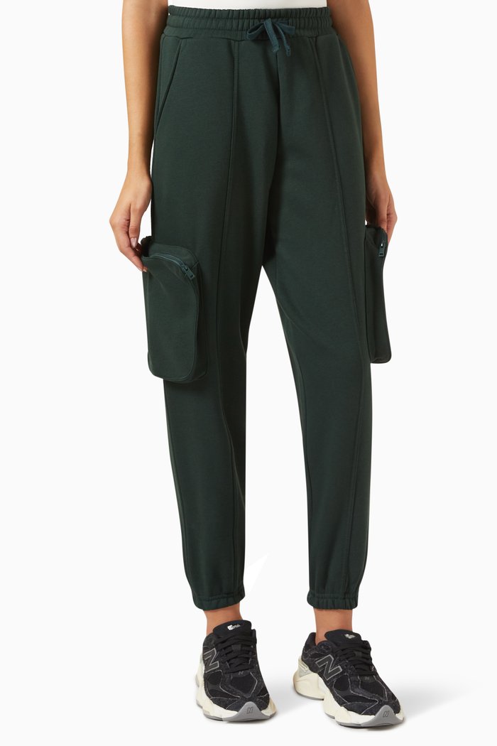 Cargo Sweatpants in Organic-cotton Blend, Green