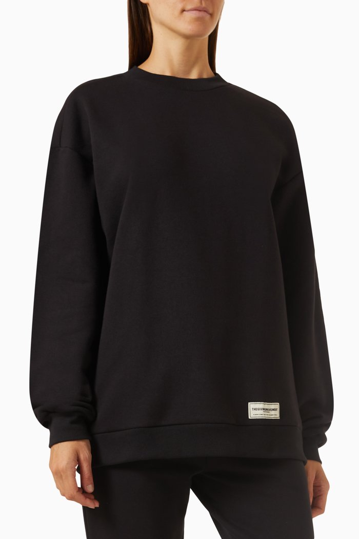 

Oversized Sweatshirt in Organic-cotton Blend, Black