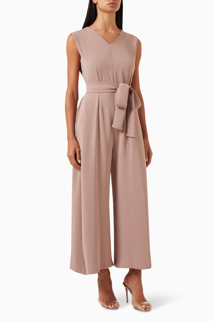 

Belted Jumpsuit in Crepe, Neutral