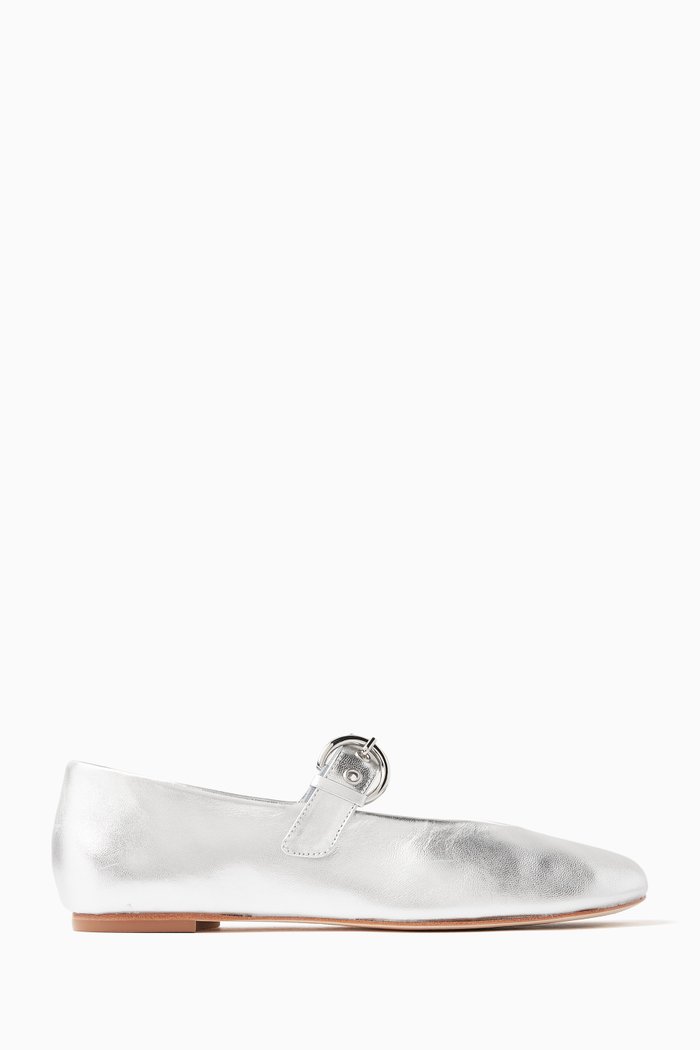 

Bethany Ballet Flats in Nappa, Silver
