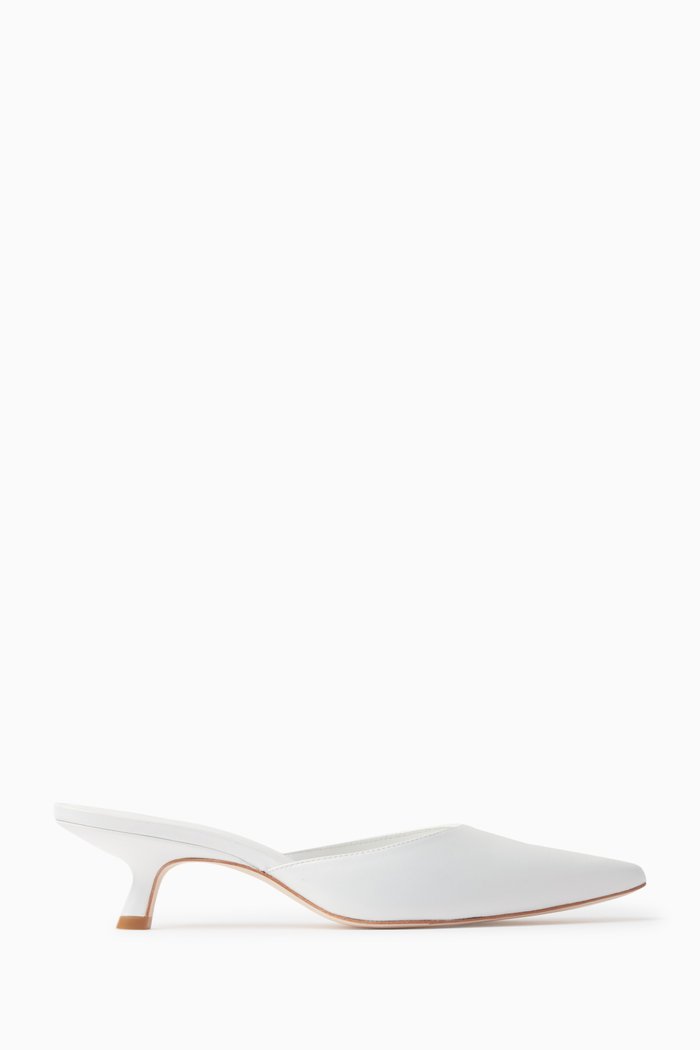 

Wilda 50 Mules in Patent Leather, White