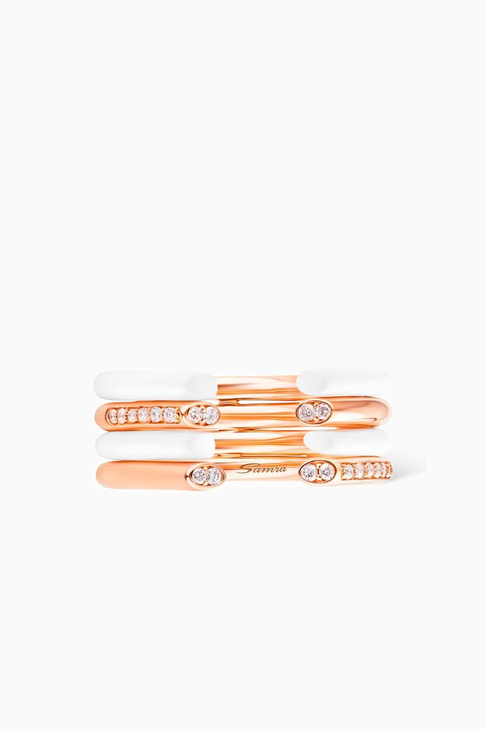 

Sukar Diamond & Enamel Statement Ring in 18kt Rose Gold