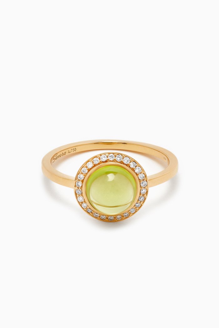 

Noor Diamond & Peridot Ring in 18kt Gold