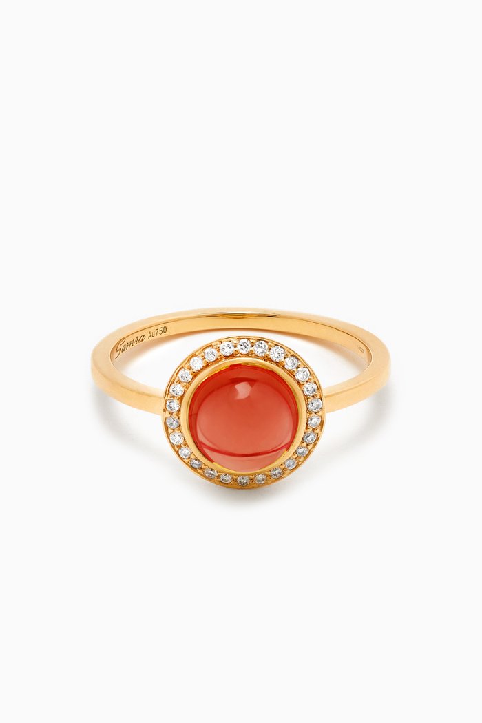

Noor Diamond & Rhodolite Garnet Ring in 18kt Rose Gold