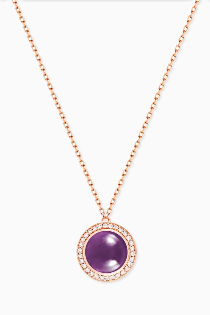 

Noor Diamond & Amethyst Necklace in 18kt Rose Gold